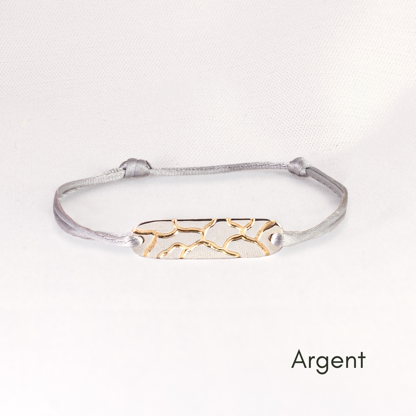 Bracelet réglable en argent 925 et or 18k recyclés