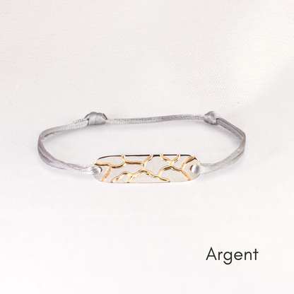 Bracelet réglable en argent 925 et or 18k recyclés