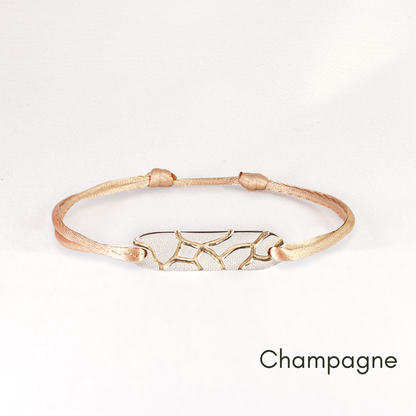 Bracelet réglable en argent 925 et or 18k recyclés