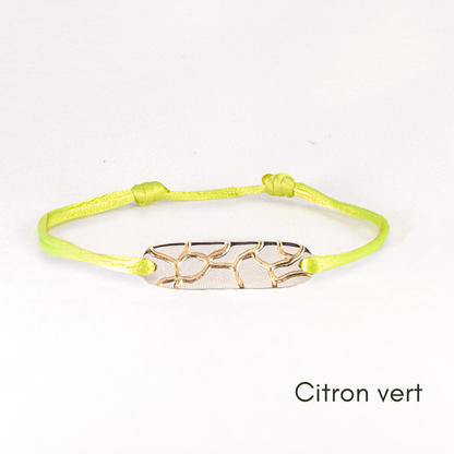 Bracelet réglable en argent 925 et or 18k recyclés