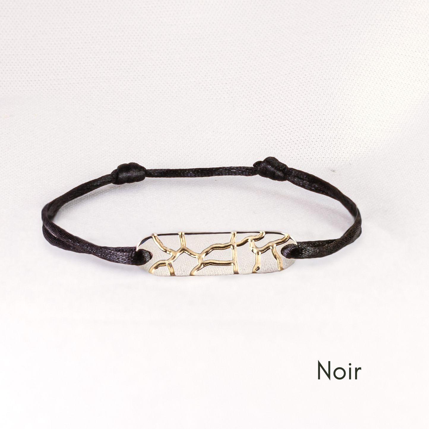 Bracelet réglable en argent 925 et or 18k recyclés