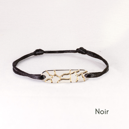 Bracelet réglable en argent 925 et or 18k recyclés