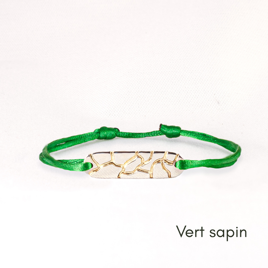 Bracelet réglable en argent 925 et or 18k recyclés